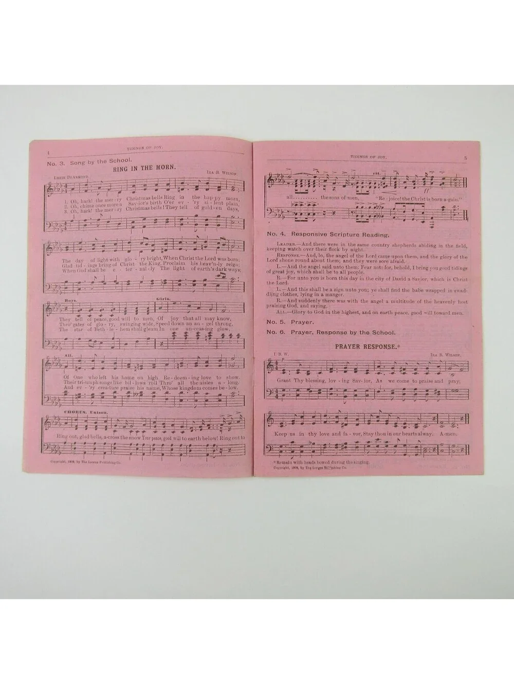 Sheet Music Christmas Service Sample Lorenz Publishing Co Dayton OH Antique 1909
